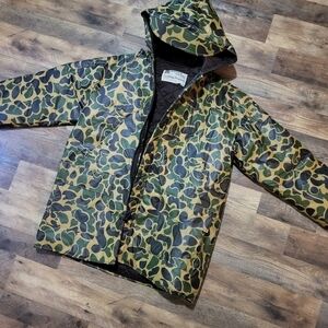 Vintage Wetha Guard Academy Broadway Men's Zip-Up Duck Camo Rain Jacket Size SM